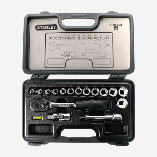 STANLEY 6-Sided 1/2" Industry Socket Set - 16pc.