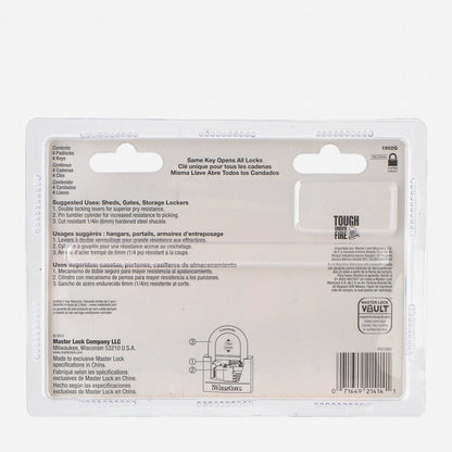 MASTER 40mm Solid Brass Padlock (4-Pack)