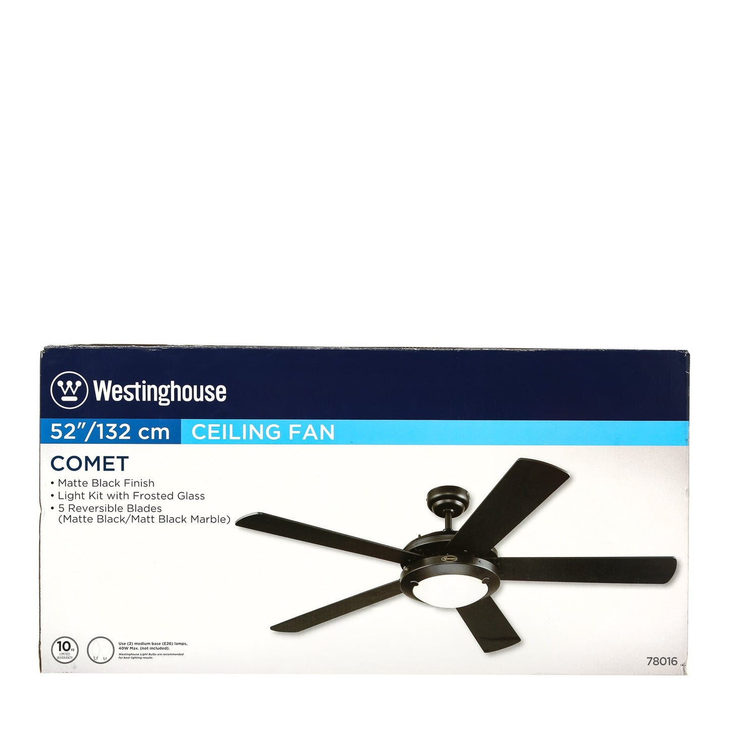 WESTINGHOUSE 52in Comet Ceiling Fan – Black