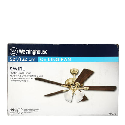 WESTINGHOUSE 52in./132cm Swirl Ceiling Fan -Light Maple/Walnut