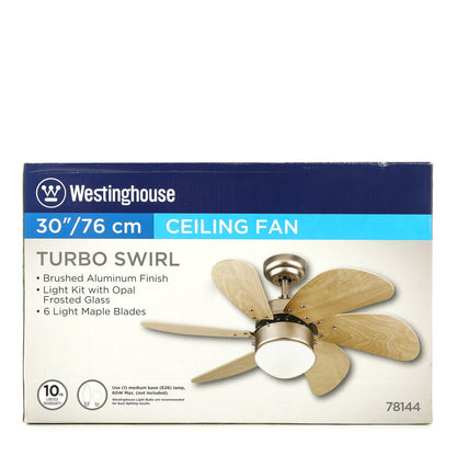 WESTINGHOUSE 30in./76cm Turbo Swirl Ceiling Fan - Light Maple