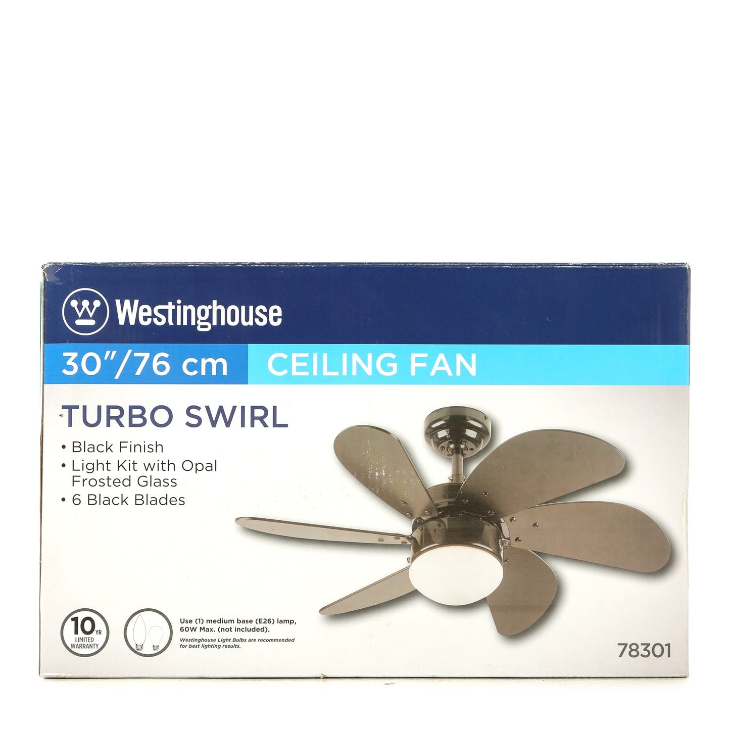 WESTINGHOUSE 30" Turbo Swirl Ceiling Fan - Black