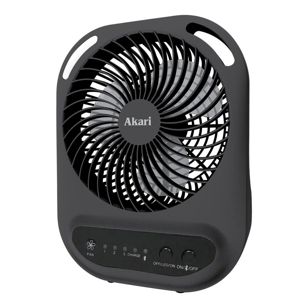 AKARI 5W Rechargeable Box Fan Black (ARBF-5512MB)