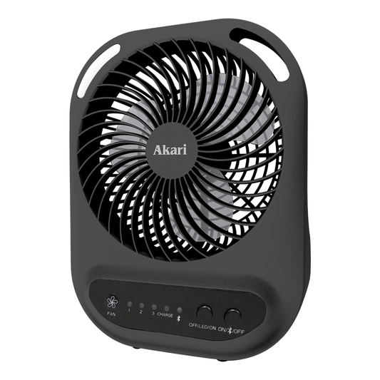 AKARI 5W Rechargeable Box Fan Black (ARBF-5512MB)