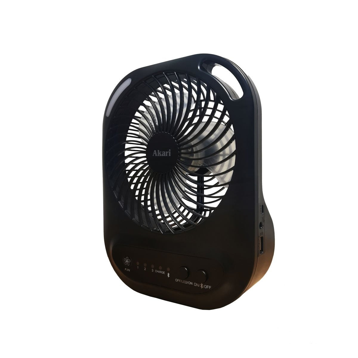 AKARI 5W Rechargeable Box Fan Black (ARBF-5512MB)