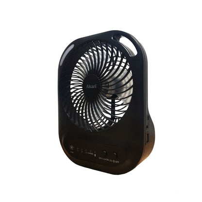 AKARI 5W Rechargeable Box Fan Black (ARBF-5512MB)
