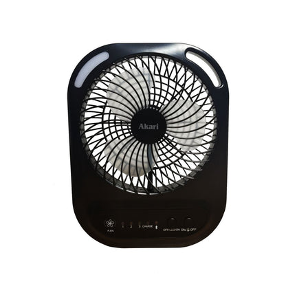 AKARI 5W Rechargeable Box Fan Black (ARBF-5512MB)