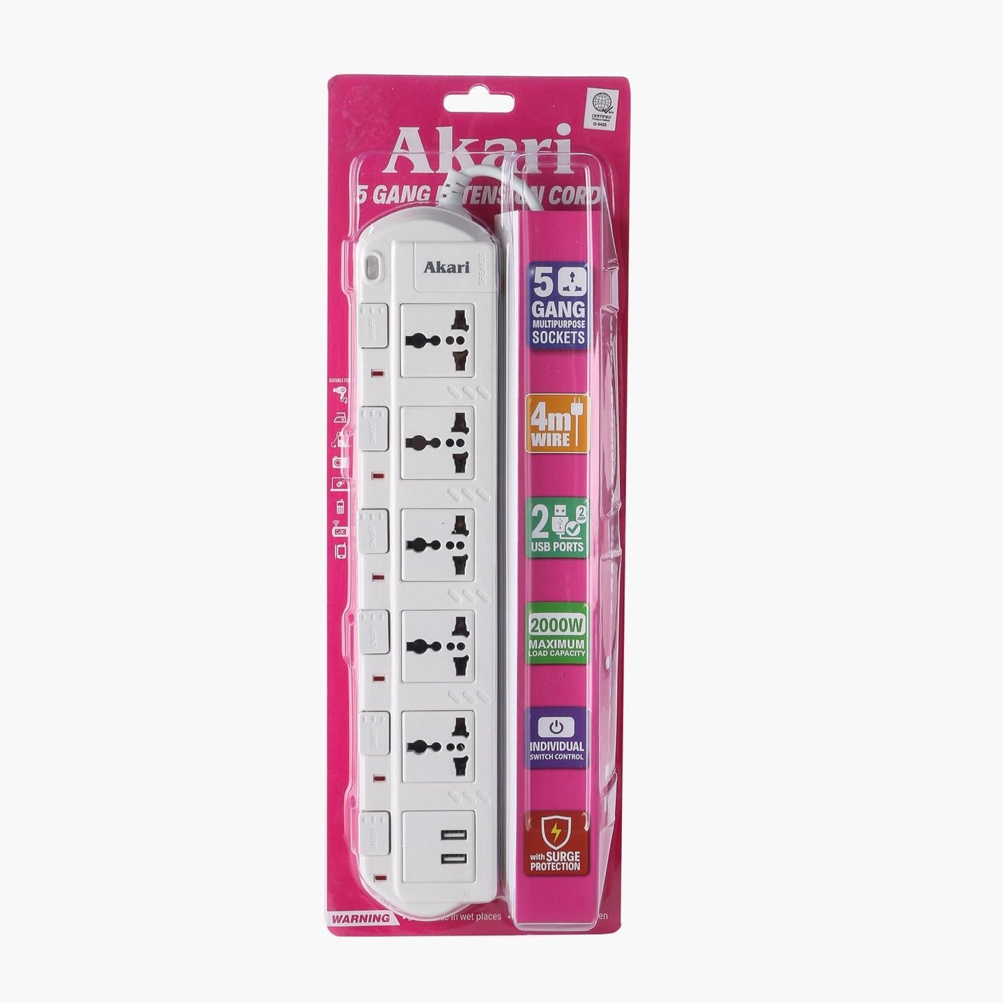 AKARI 5-Gang Extension Cord (AEC-923)