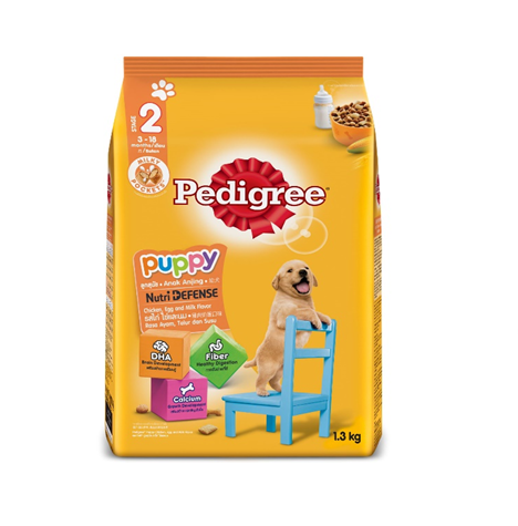PEDIGREE 1.3kg Dry Puppy Chicken Egg with Milk