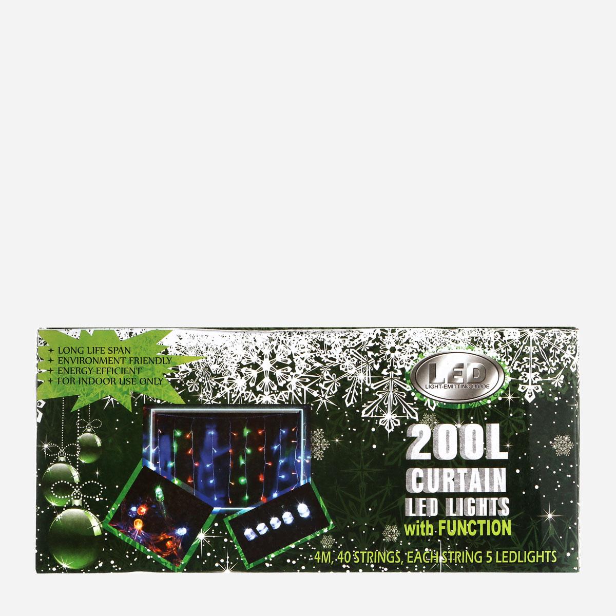 YULETIDE FANTASY 4m 200 Curtain LED Christmas Lights - Warm White
