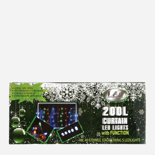 YULETIDE FANTASY 4m 200 Curtain LED Christmas Lights - Warm White