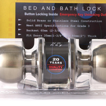 SOBO Antique Brass Bed and Bath Door Lock Set