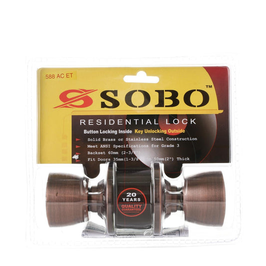 SOBO Stainless Steel Entrance Doorknob Lock Set