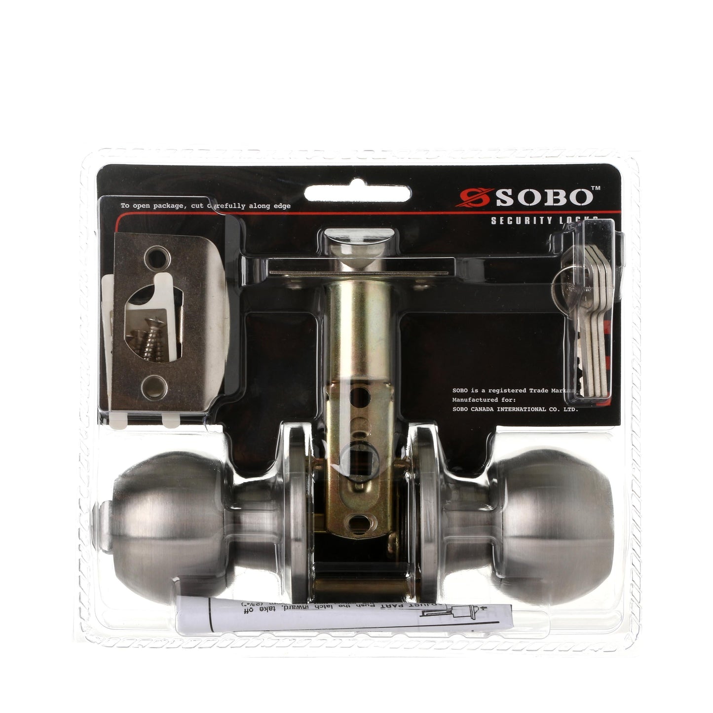 SOBO Stainless Steel Entrance Doorknob Lock Set