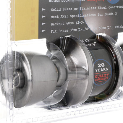 SOBO Stainless Steel Bed and Bath Doorknob Lock Set