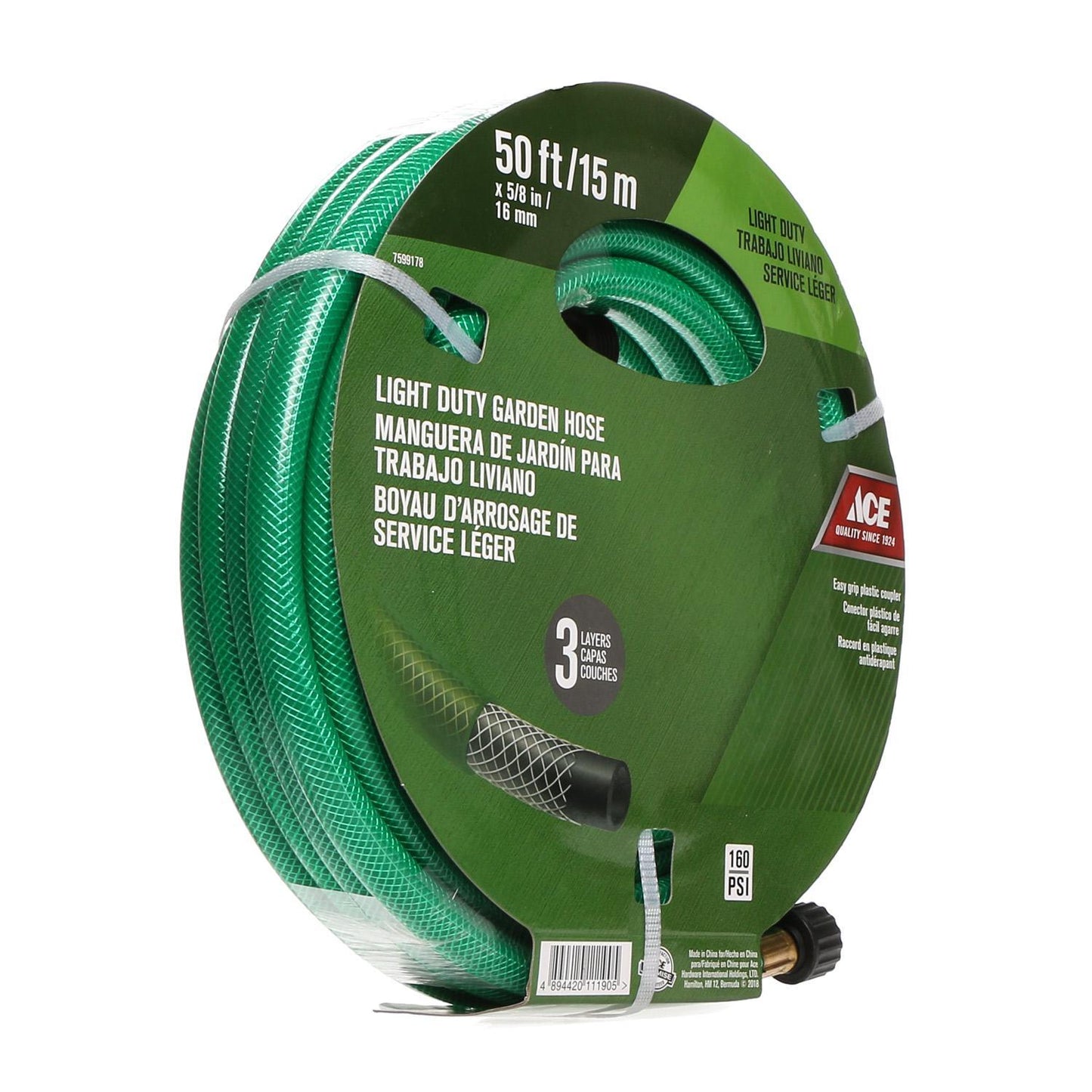 ACE 50ft.x5/8" Light Duty Garden Hose