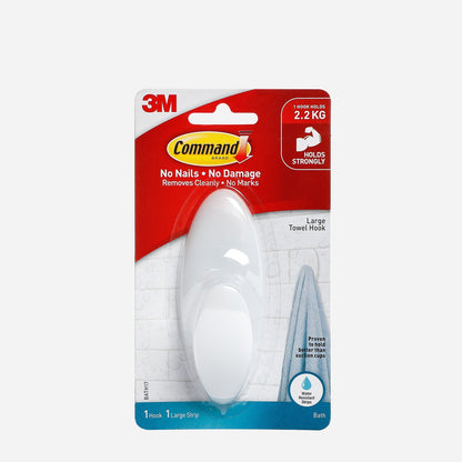 3M Command Large Towel Hook – Frosted White