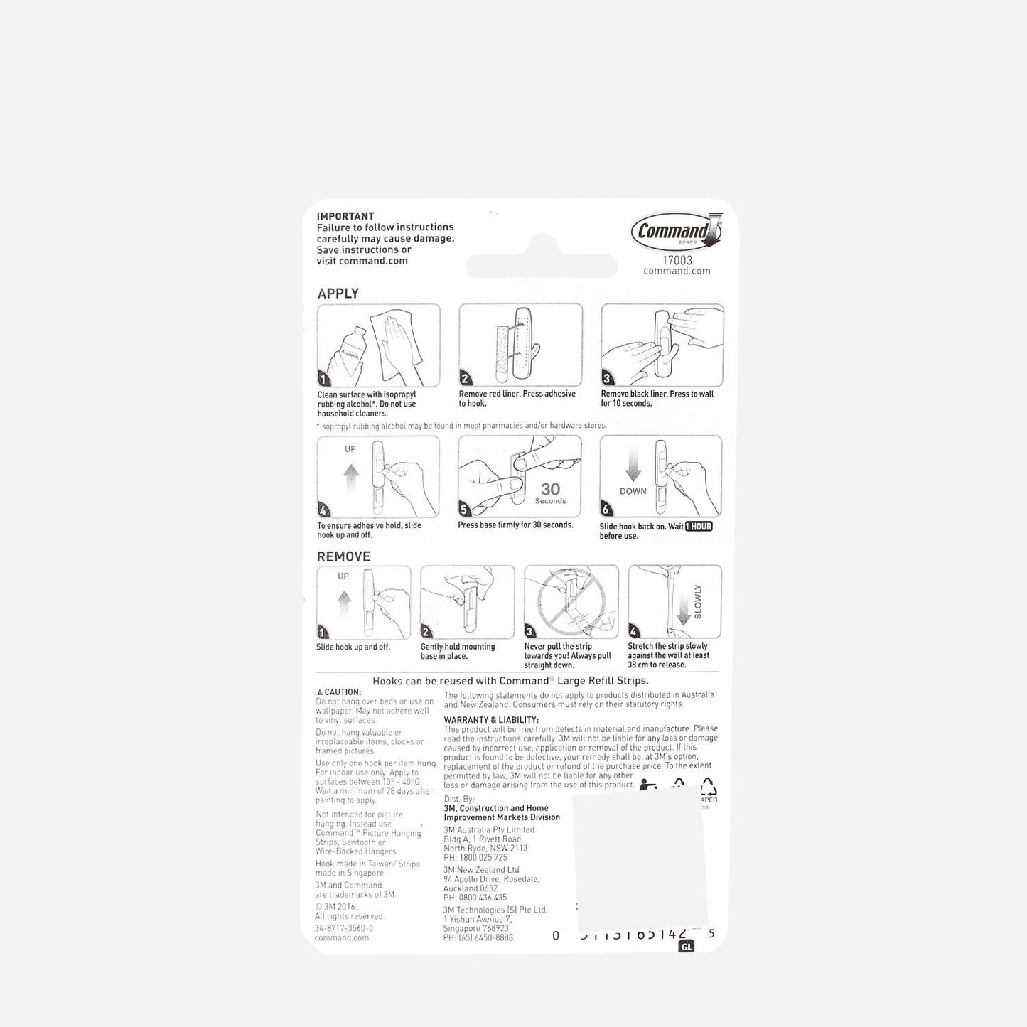 3M Command Large Utility Hook – White