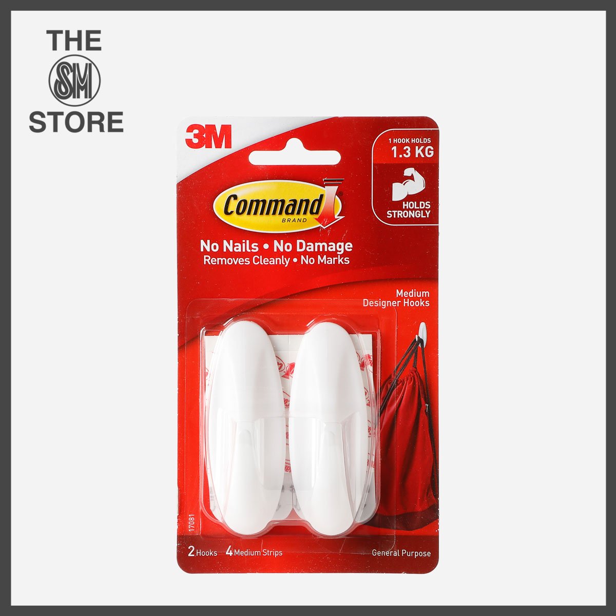 3M Command Medium Designer Hook – White