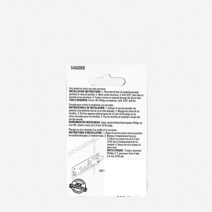 ACE Barrel Bolt Zinc Alloy
