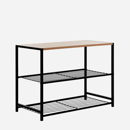 ACE 60x30x43cm 3tier Shoe Rack with Wooden Board