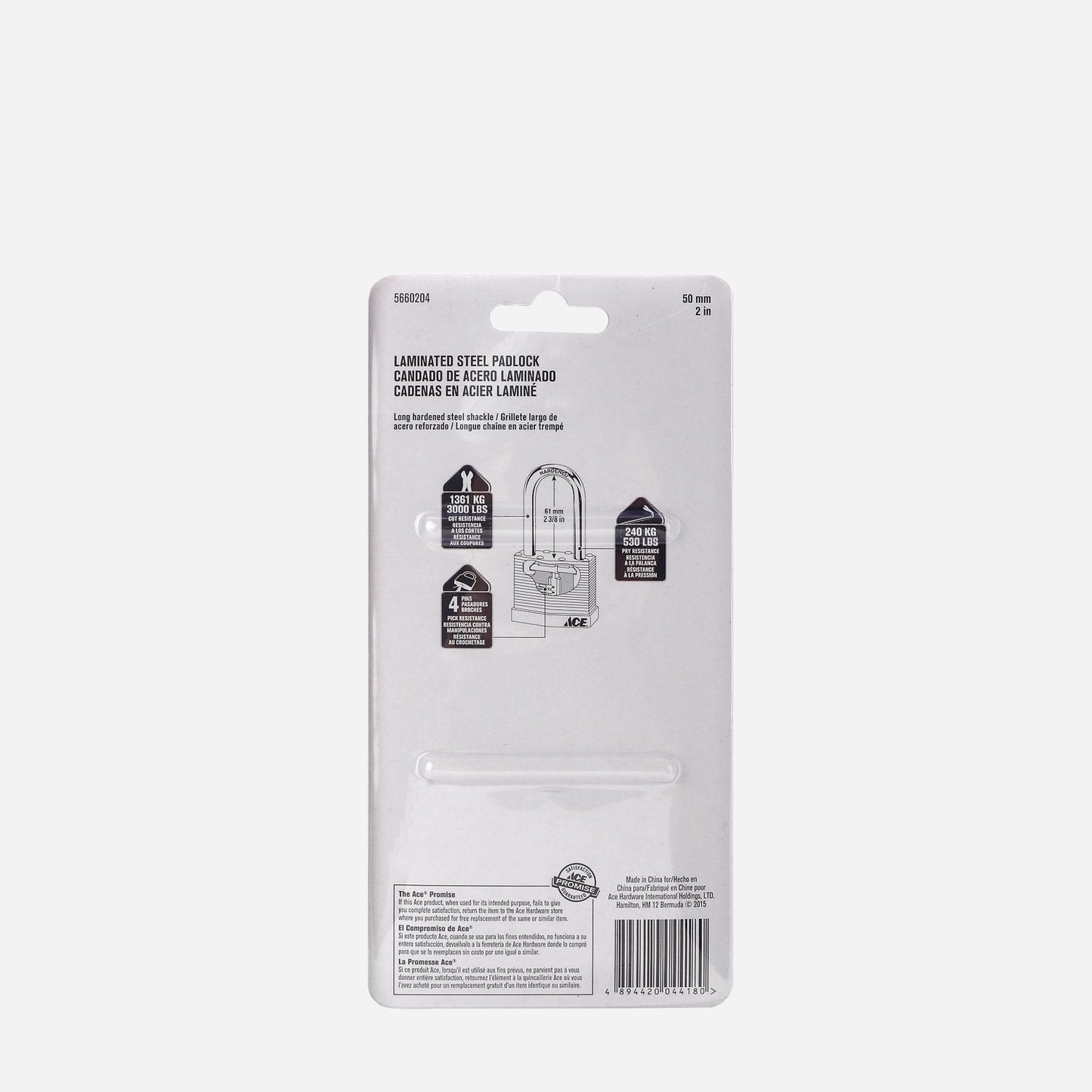 ACE LAMINATED PADLOCK 50MM (2") LONG SH