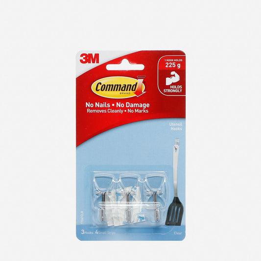 3M Command Mini Utensil Hooks - Clear 3pk.