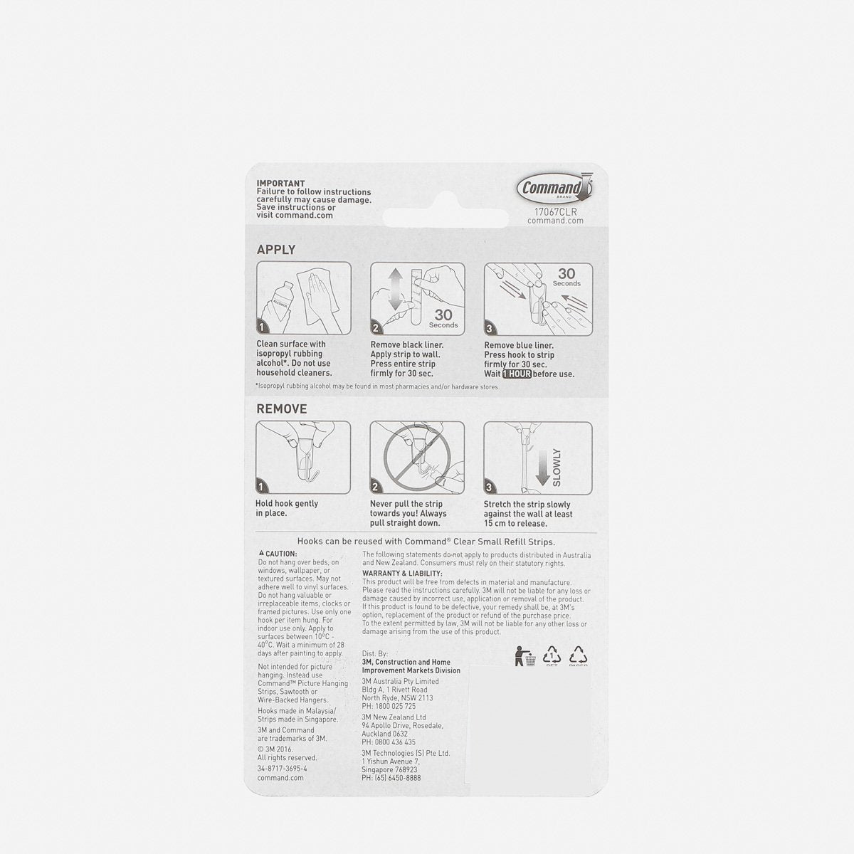 3M Command Mini Utensil Hooks - Clear 3pk.