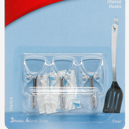 3M Command Mini Utensil Hooks - Clear 3pk.