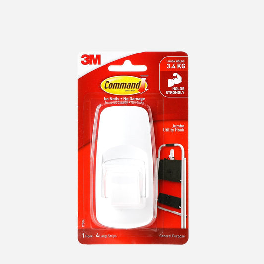 3M Command Jumbo Utility Hook – White
