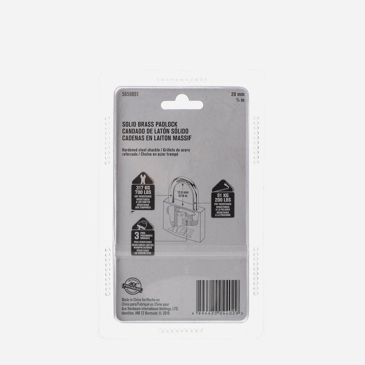 ACE 20mm Solid Brass Padlock