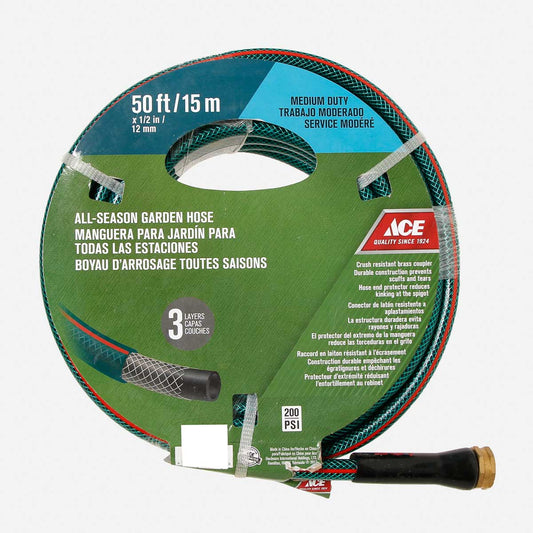 ACE 15mx12mm All-Season Garden Hose with Brass Coupler