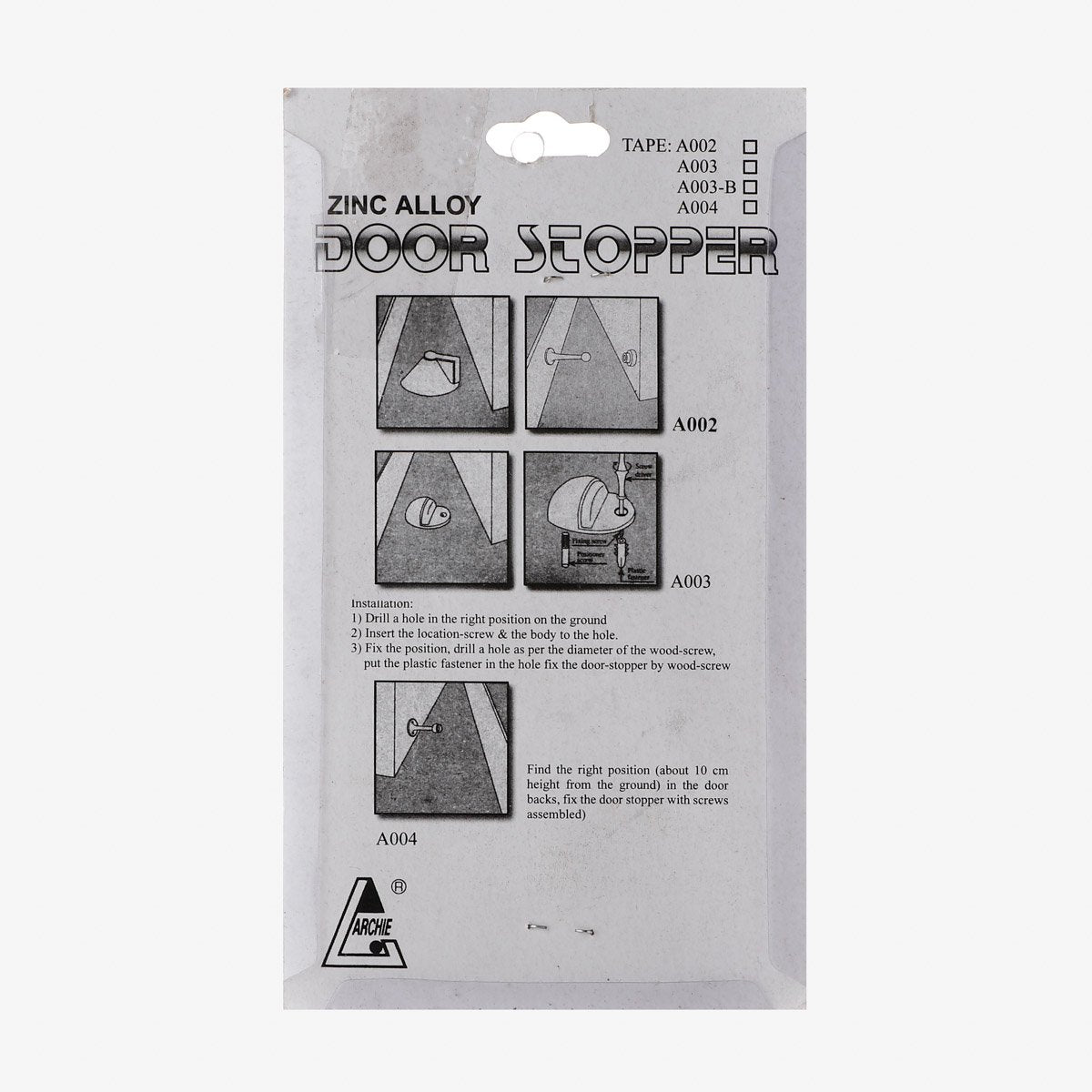 ARCHIE Door Stopper Zinx Alloy (A-004 CP)