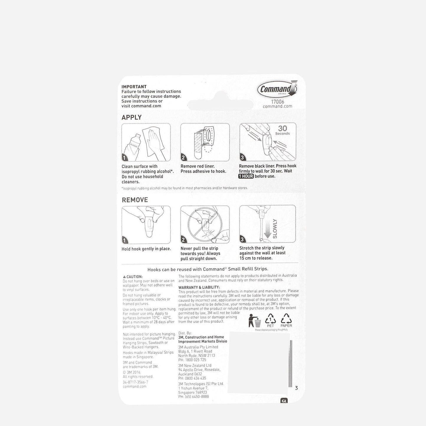 3M Command Mini Hooks - White