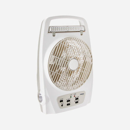 FIREFLY 8" Rechargeable LED Oscillating 2-Speed Fan with 18 LED Desk Light (FEL625)