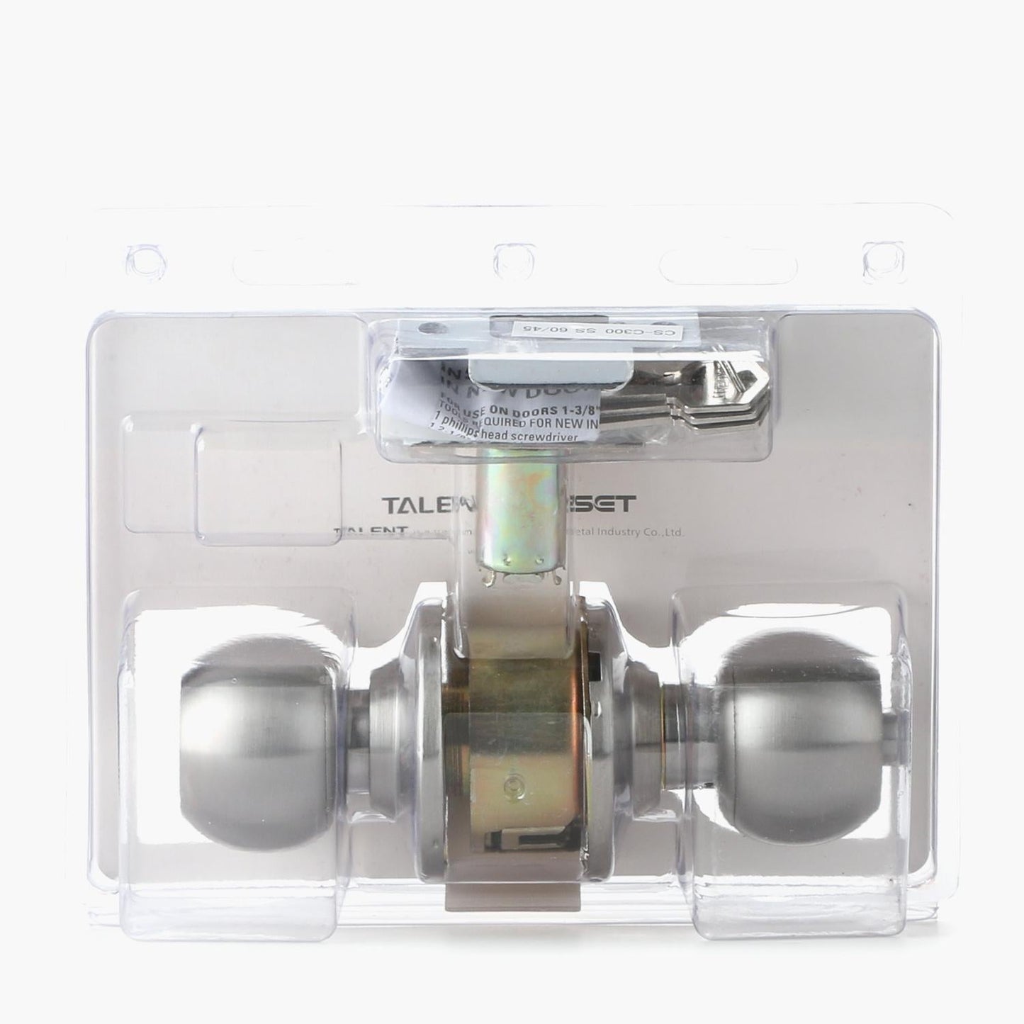 EZSET Talent Series Stainless Steel Entrance Cylindrical Doorknob Lock Set
