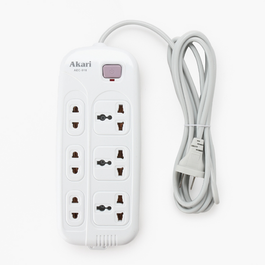 AKARI 6-gang Extension Cord with surge protection