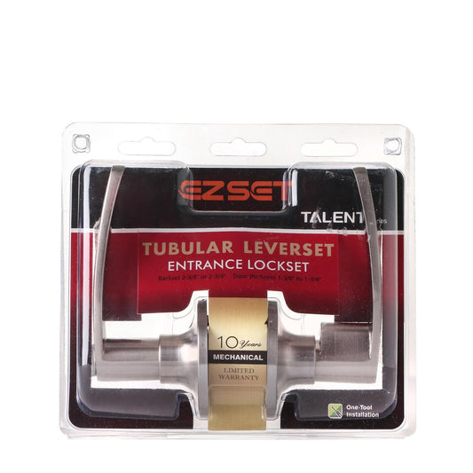 EZSET Tubular Lever Door Lock Set Satin Nickel (EZTLTH00SN)