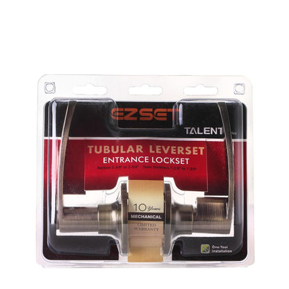 EZSET Tubular Lever Door Lock Set Antique Brass (EZTLTH00AB)