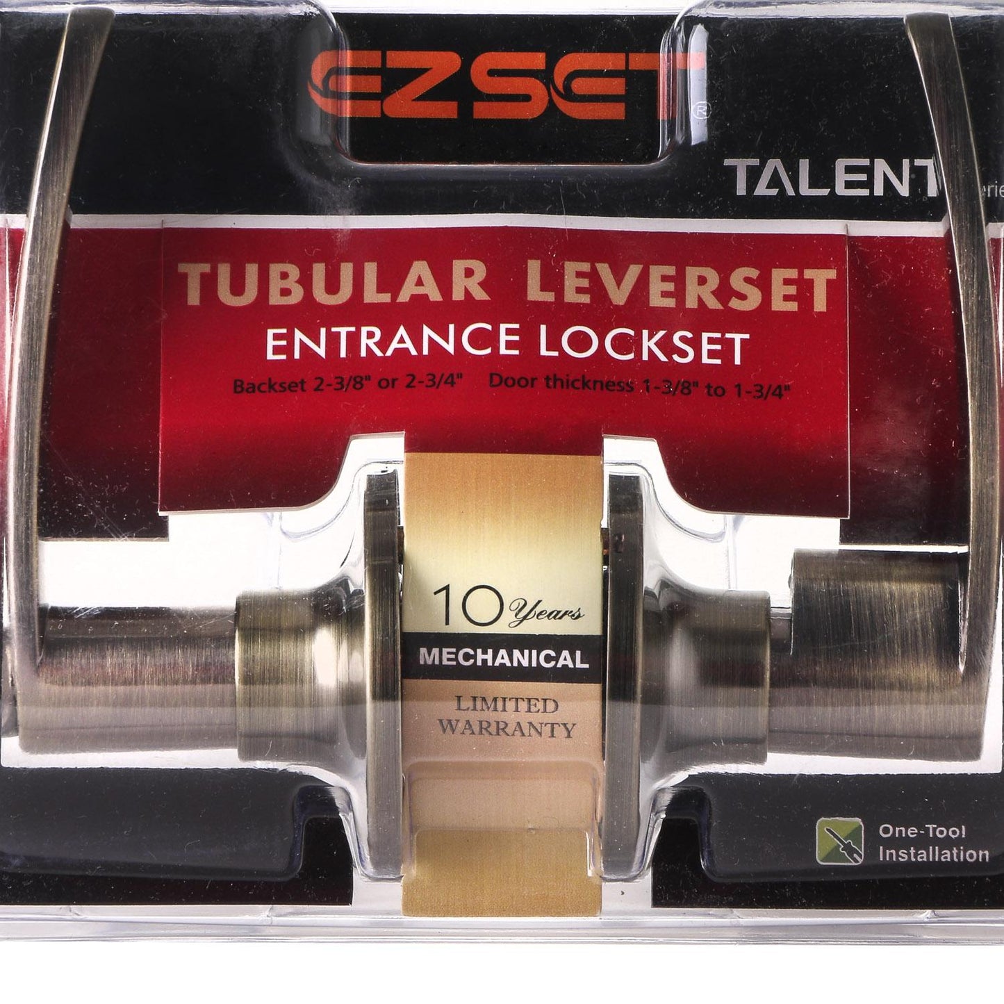 EZSET Tubular Lever Door Lock Set Antique Brass (EZTLTH00AB)