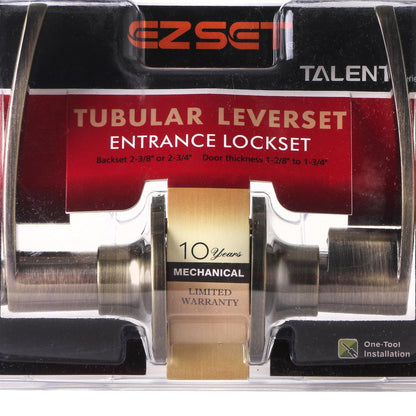 EZSET Tubular Lever Door Lock Set Antique Brass (EZTLTH00AB)