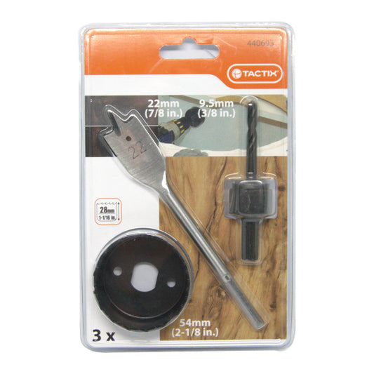 TACTIX 3-Pc Door Lock Installation Set