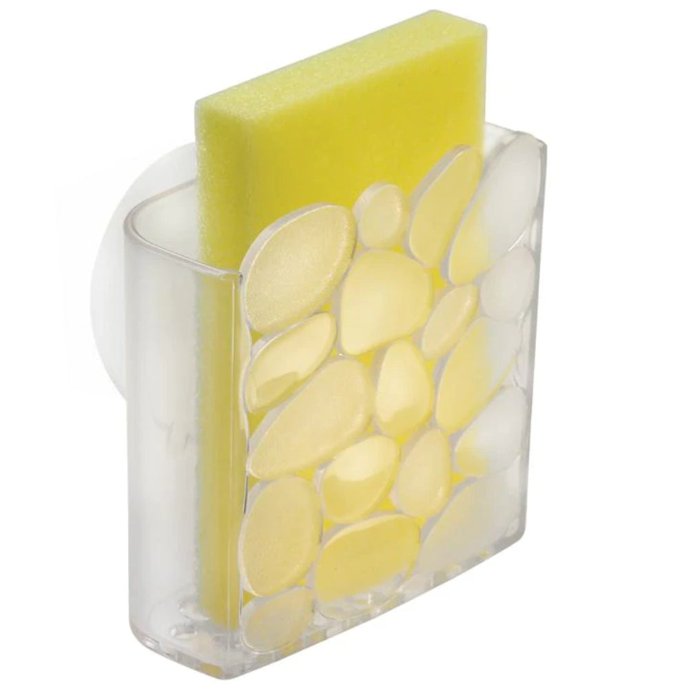 INTERDESIGN Suction Sponge Holder - Clear Pebbles Design