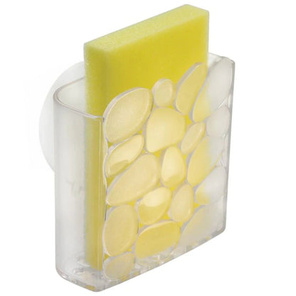 INTERDESIGN Suction Sponge Holder - Clear Pebbles Design