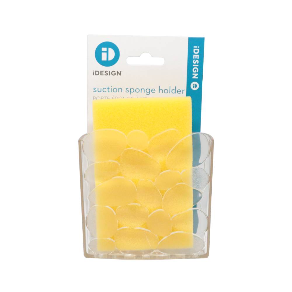 INTERDESIGN Suction Sponge Holder - Clear Pebbles Design