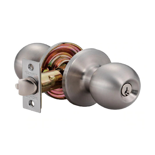 EZSET Satin Stainless Steel Tubular Entrance Knobset