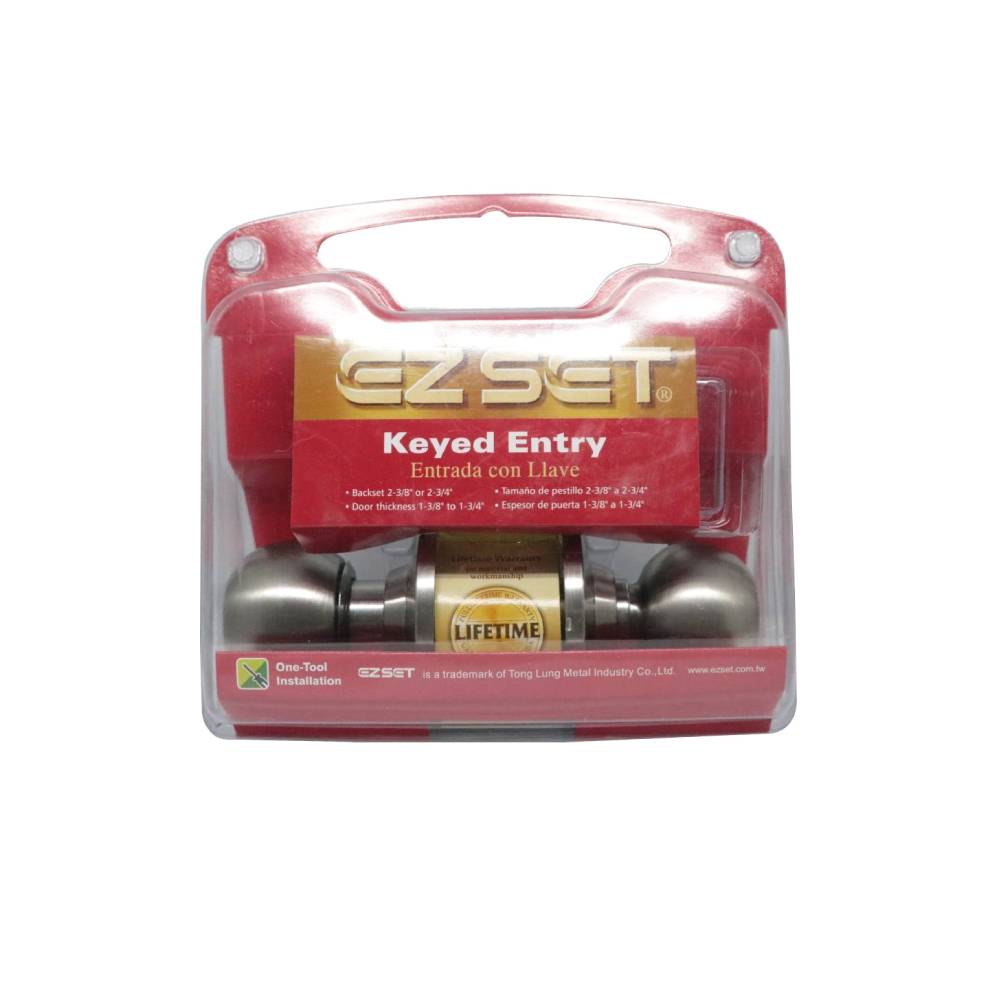 EZSET Satin Stainless Steel Tubular Entrance Knobset