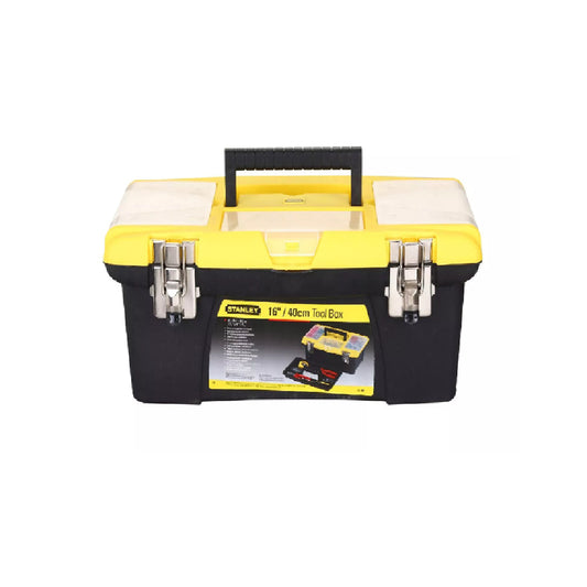 STANLEY 16" Plastic Tool Box with Organizer and Bit Holder