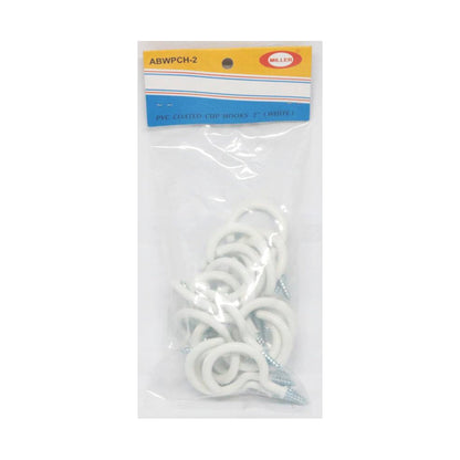 MILLER PVC Coated Cup Hooks - White (20pcs.)