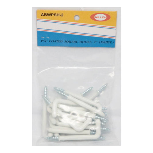 MILLER 2" PVC Coated SQ Hooks - White